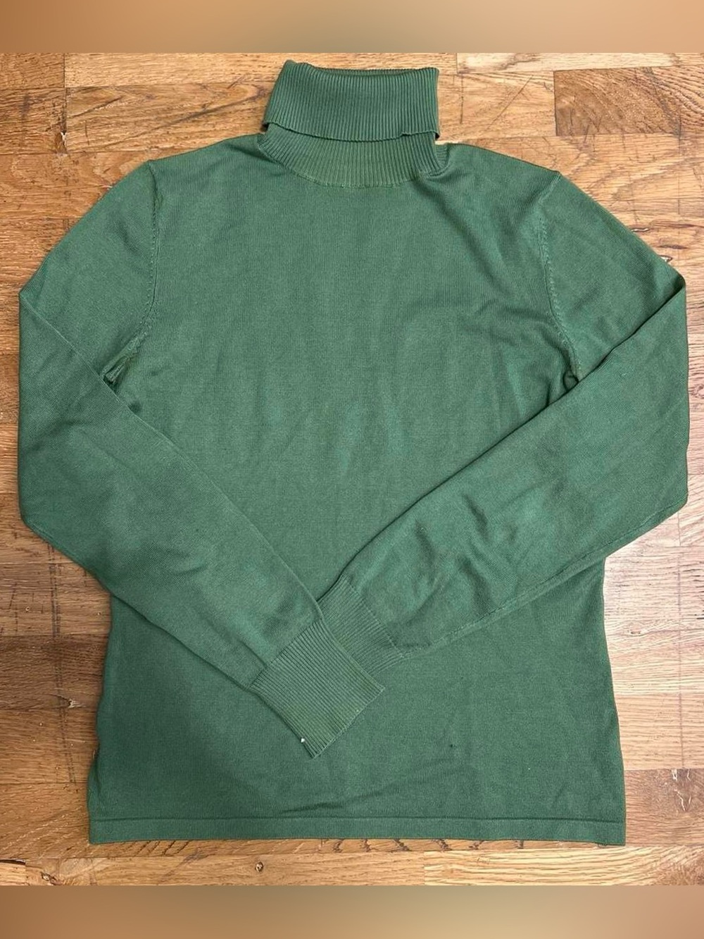 Ann Taylor green turtleneck sweater 56% silk